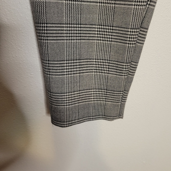 Zara plaid herringbone checkered career pants w/zipper pockets - Picture 2 of 6